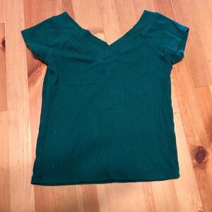 Green Ribbed Tube Top